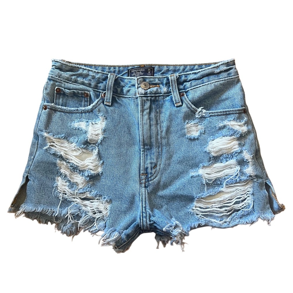 Abercrombie & Fitch Annie High Rise Jean Shorts Distressed Womens Size 0